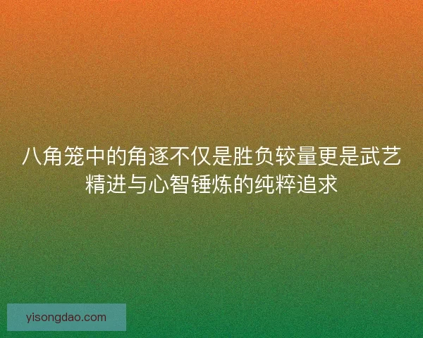 八角笼中的角逐不仅是胜负较量更是武艺精进与心智锤炼的纯粹追求