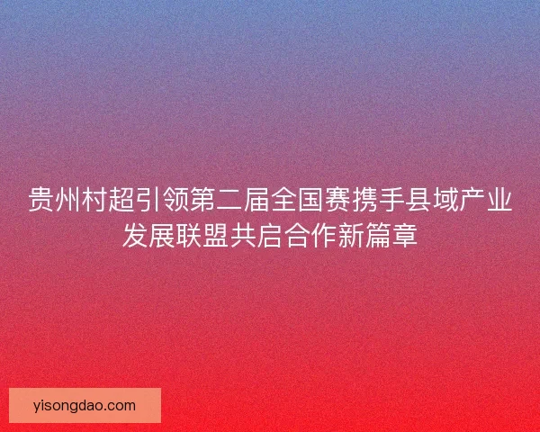 贵州村超引领第二届全国赛携手县域产业发展联盟共启合作新篇章 贵州村超引领第二届全国赛携手县域产业发展联盟共启合作新篇章